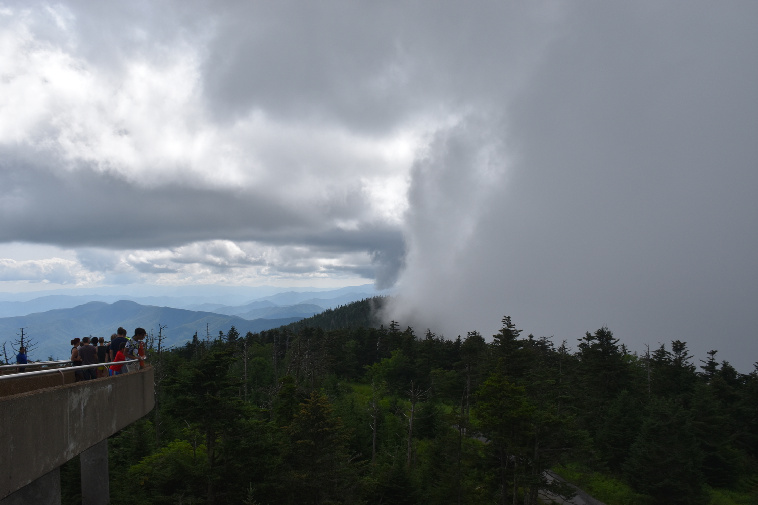 Clingman's Dome - Photo of the spiral walkway and clouds